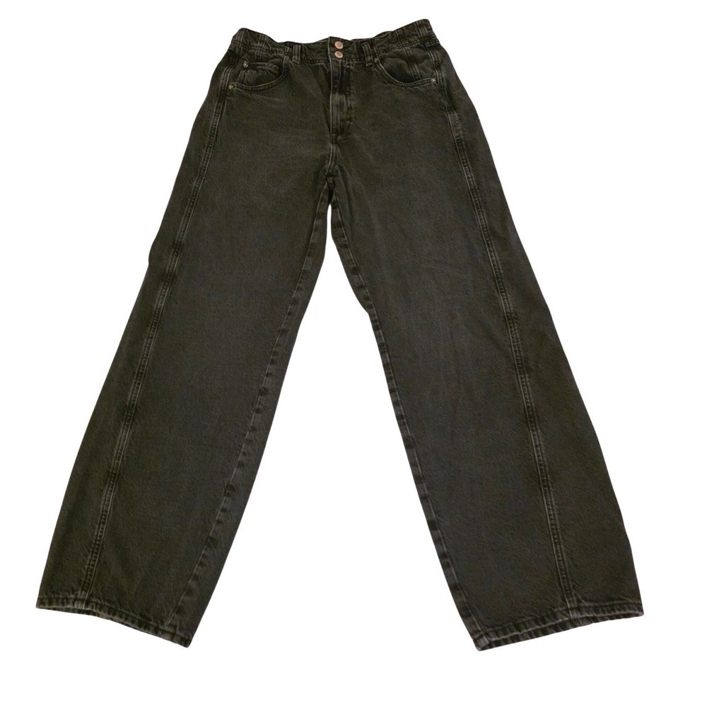 We The Free Aster High Rise Straight Jeans Women's 31 Asteroid Black Button Fly - Picture 3 of 15